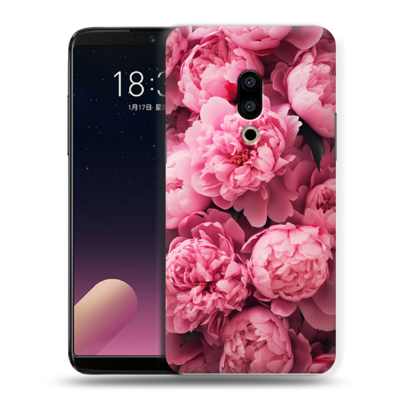 Пластиковый чехол на Meizu 15 с принтом цветы пионы Пластиковый чехол на Meizu 15 с принтом цветы пионы