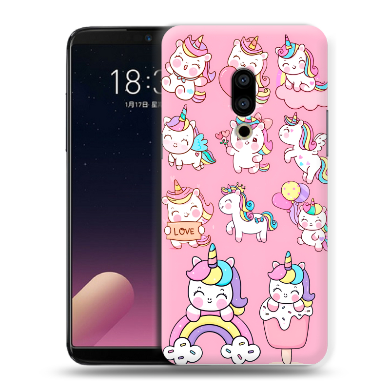 Силиконовый чехол на Meizu 15 с принтом Единороги и радуга Силиконовый чехол на Meizu 15 с принтом Единороги и радуга