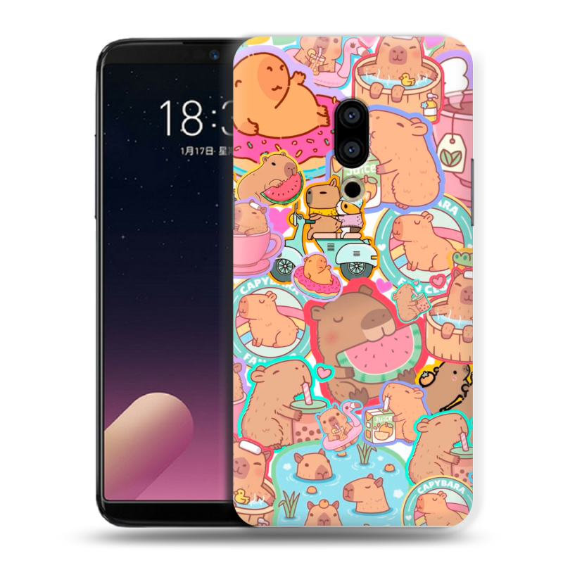 Пластиковый чехол на Meizu 15 с принтом капибары Пластиковый чехол на Meizu 15 с принтом капибары