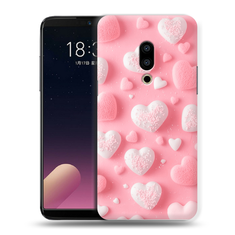 Пластиковый чехол на Meizu 15 с принтом Сердечки Пластиковый чехол на Meizu 15 с принтом Сердечки