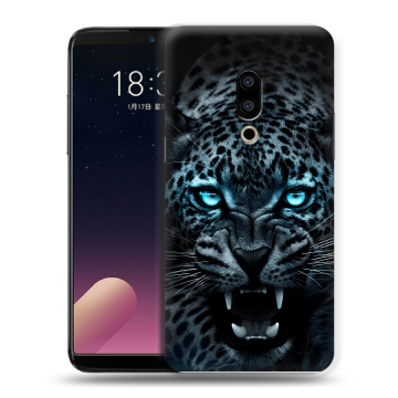 Силиконовый чехол на Meizu 15 Plus с принтом Темный леопард Силиконовый чехол на Meizu 15 Plus с принтом Темный леопард