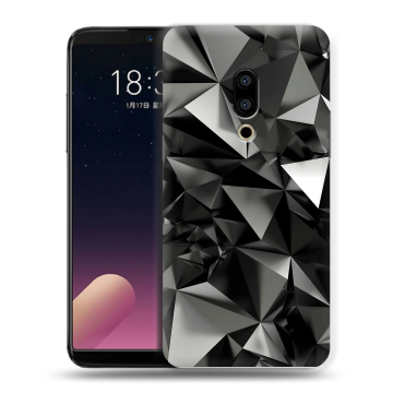 Силиконовый чехол на Meizu 15 Plus с принтом Черные кристаллы Силиконовый чехол на Meizu 15 Plus с принтом Черные кристаллы
