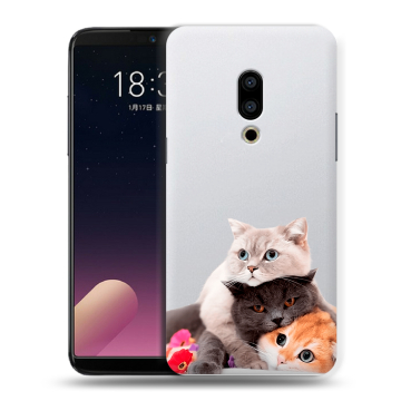 Силиконовый чехол на Meizu 15 Plus с принтом Кошки Силиконовый чехол на Meizu 15 Plus с принтом Кошки