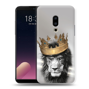 Силиконовый чехол на Meizu 15 Plus с принтом Лев с короной Силиконовый чехол на Meizu 15 Plus с принтом Лев с короной