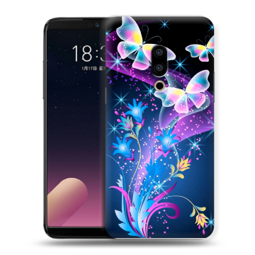 Силиконовый чехол на Meizu 15 Plus с принтом Бабочки