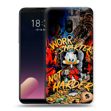 Силиконовый чехол на Meizu 15 Plus с принтом Дональд Дак Деньги Силиконовый чехол на Meizu 15 Plus с принтом Дональд Дак Деньги