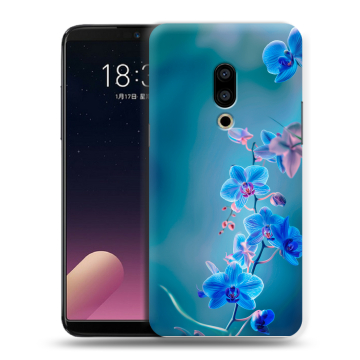 Силиконовый чехол на Meizu 15 Plus с принтом Голубые цветы