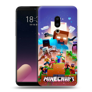 Силиконовый чехол на Meizu 15 Plus с принтом Майнкрафт Minecraft Силиконовый чехол на Meizu 15 Plus с принтом Майнкрафт Minecraft