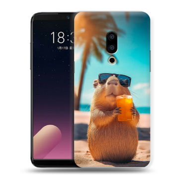 Силиконовый чехол на Meizu 15 Plus с принтом Капибара