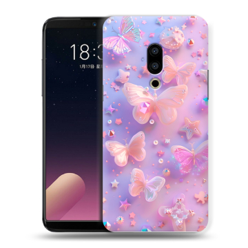 Силиконовый чехол на Meizu 15 Plus с принтом Бабочки