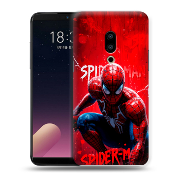 Силиконовый чехол на Meizu 15 Plus с принтом Spiderman Человек паук Силиконовый чехол на Meizu 15 Plus с принтом Spiderman Человек паук