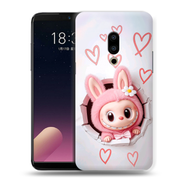 Силиконовый чехол на Meizu 15 Plus с принтом Labubu Лабубу