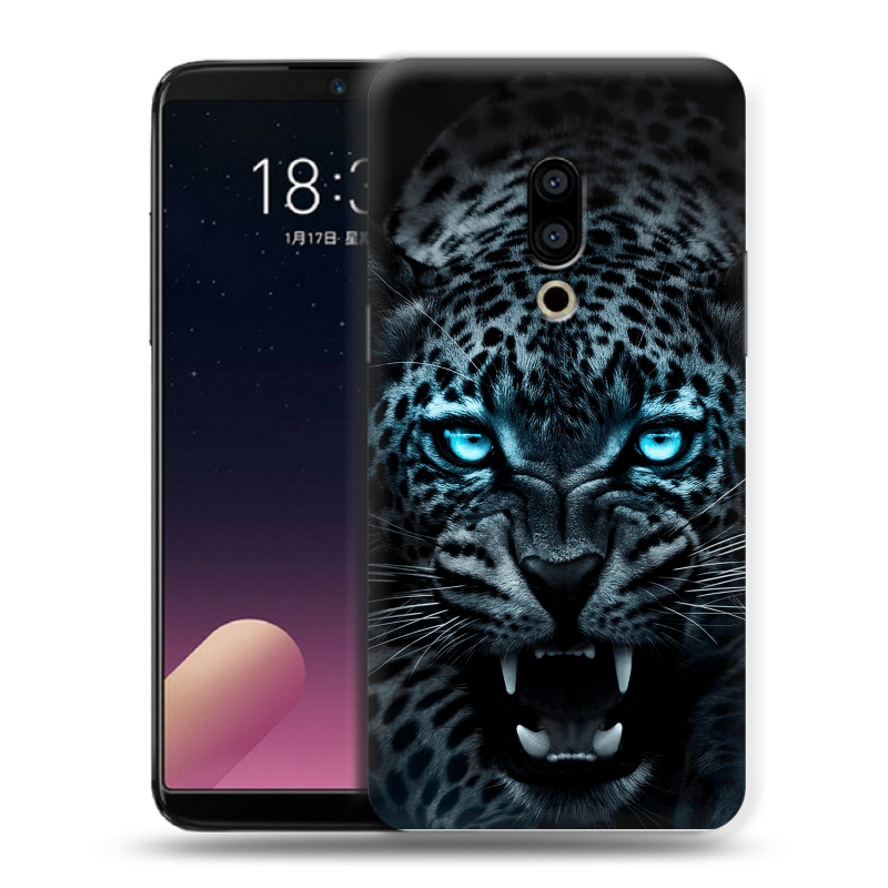 Силиконовый чехол на Meizu 15 Plus с принтом Темный леопард Силиконовый чехол на Meizu 15 Plus с принтом Темный леопард
