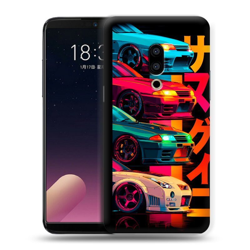 Силиконовый чехол на Meizu 15 Plus с принтом Гоночные машины Силиконовый чехол на Meizu 15 Plus с принтом Гоночные машины