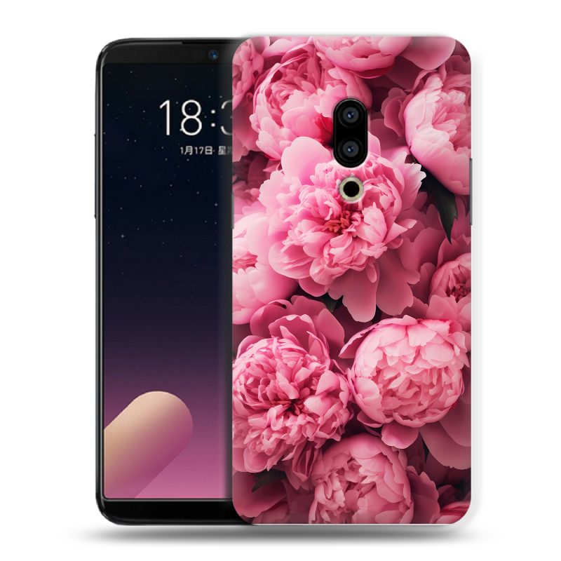 Силиконовый чехол на Meizu 15 Plus с принтом цветы пионы Силиконовый чехол на Meizu 15 Plus с принтом цветы пионы