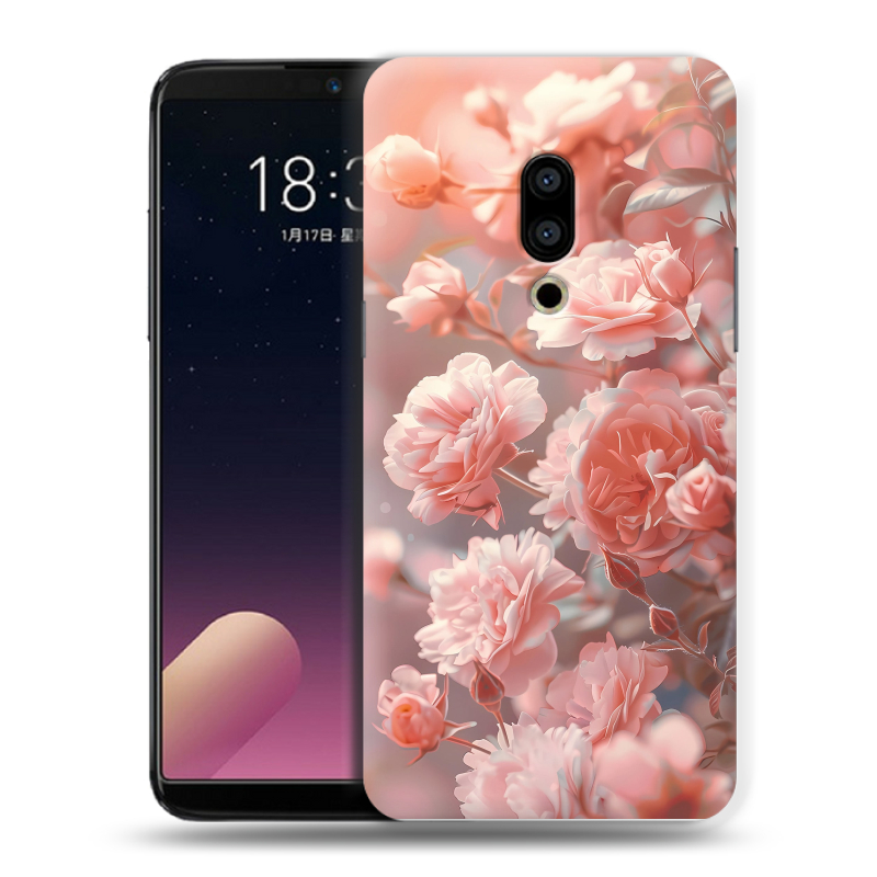 Силиконовый чехол на Meizu 15 Plus с принтом Розовые розы Силиконовый чехол на Meizu 15 Plus с принтом Розовые розы