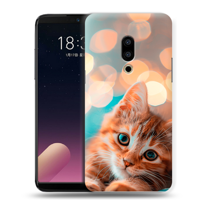Силиконовый чехол на Meizu 15 Plus с принтом котик Силиконовый чехол на Meizu 15 Plus с принтом котик