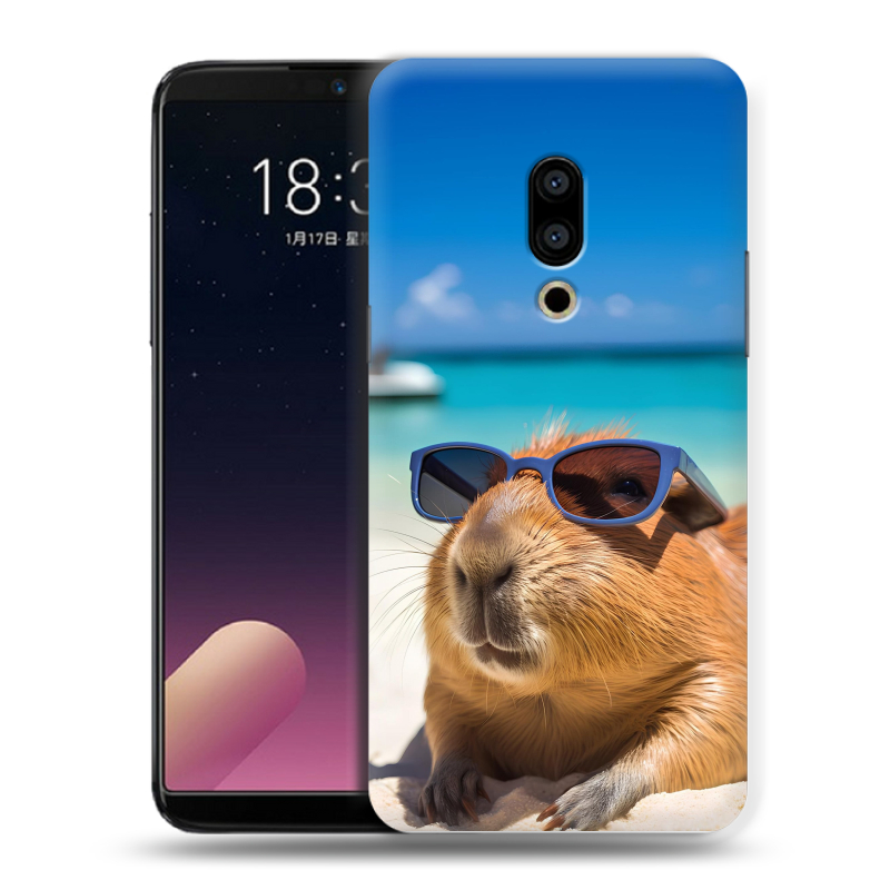 Силиконовый чехол на Meizu 15 Plus с принтом Капибара Силиконовый чехол на Meizu 15 Plus с принтом Капибара