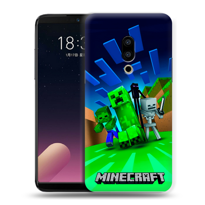 Силиконовый чехол на Meizu 15 Plus с принтом Майнкрафт Силиконовый чехол на Meizu 15 Plus с принтом Майнкрафт