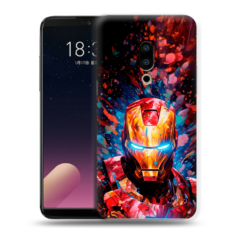 Силиконовый чехол на Meizu 15 Plus с принтом Железный человек Ironman Силиконовый чехол на Meizu 15 Plus с принтом Железный человек Ironman
