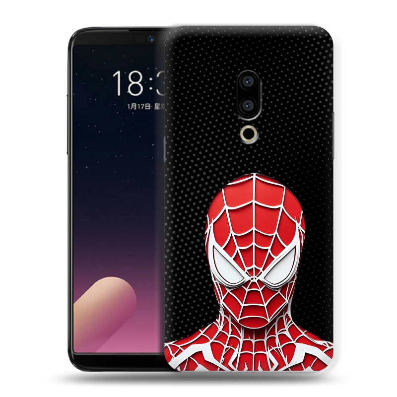 Силиконовый чехол на Meizu 15 Plus с принтом человек паук spiderman Силиконовый чехол на Meizu 15 Plus с принтом человек паук spiderman