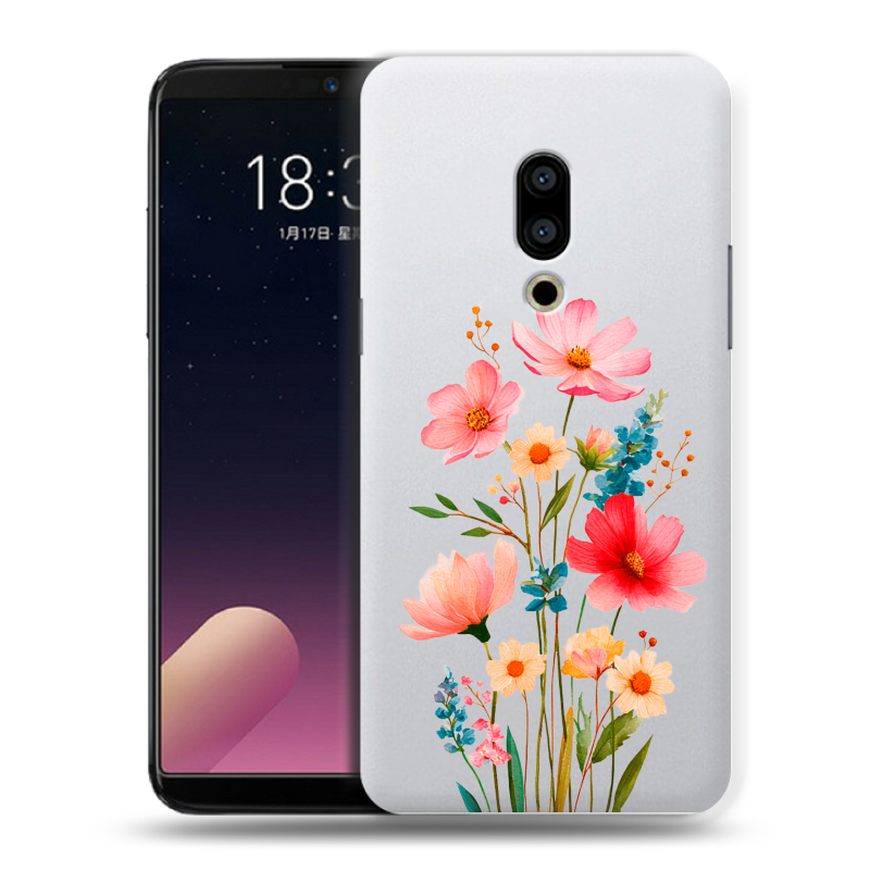 Силиконовый чехол на Meizu 15 Plus с принтом Цветы Силиконовый чехол на Meizu 15 Plus с принтом Цветы