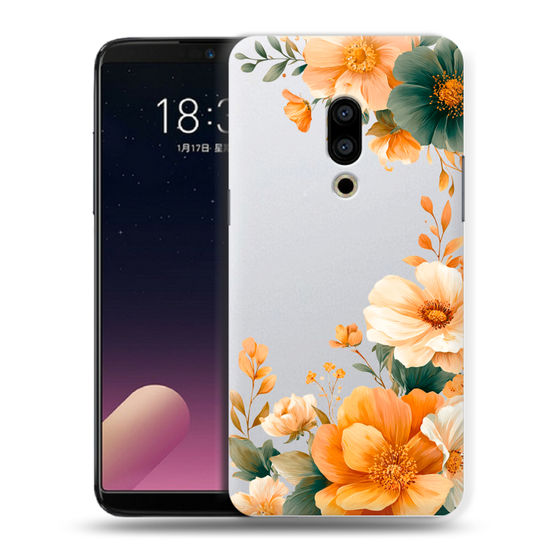 Силиконовый чехол на Meizu 15 Plus с принтом Цветы принт Силиконовый чехол на Meizu 15 Plus с принтом Цветы принт