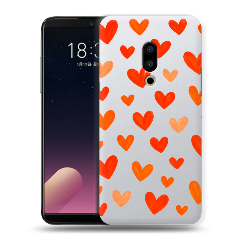 Силиконовый чехол на Meizu 15 Plus с принтом Сердечки Силиконовый чехол на Meizu 15 Plus с принтом Сердечки