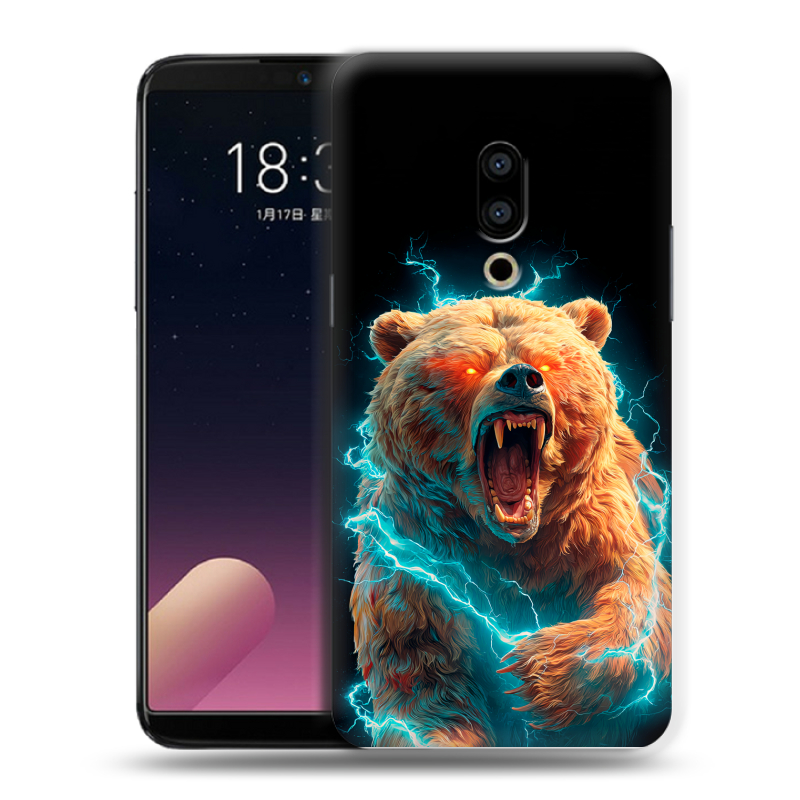 Силиконовый чехол на Meizu 15 Plus с принтом Медведь Силиконовый чехол на Meizu 15 Plus с принтом Медведь