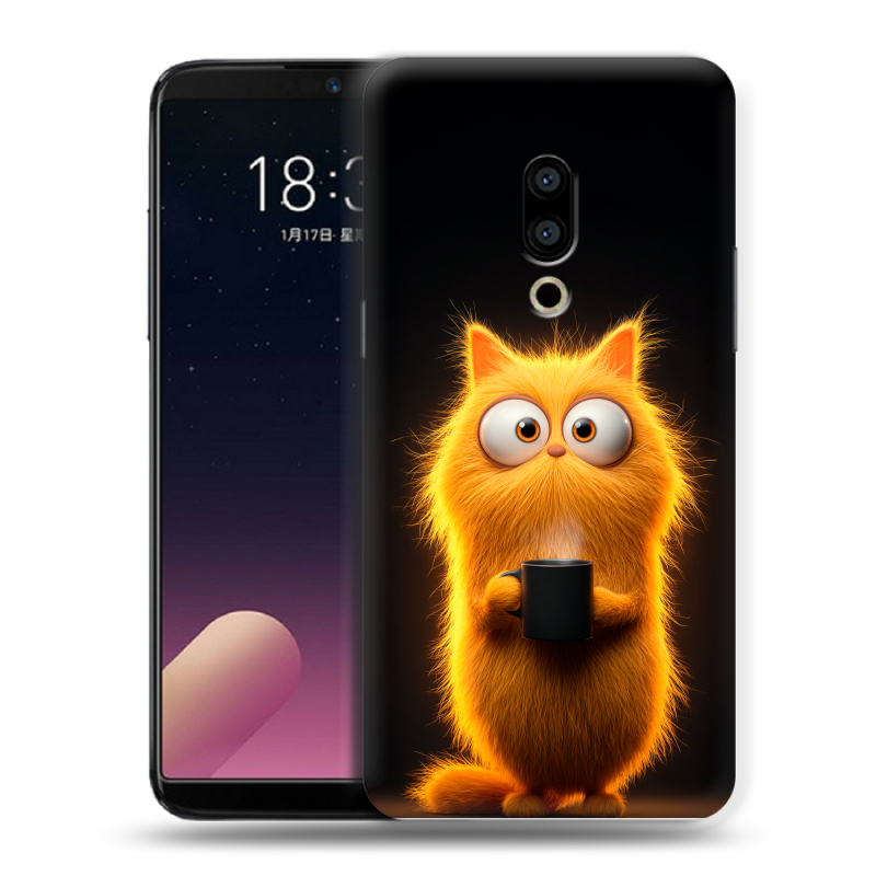 Силиконовый чехол на Meizu 15 Plus с принтом Смешной кот Силиконовый чехол на Meizu 15 Plus с принтом Смешной кот