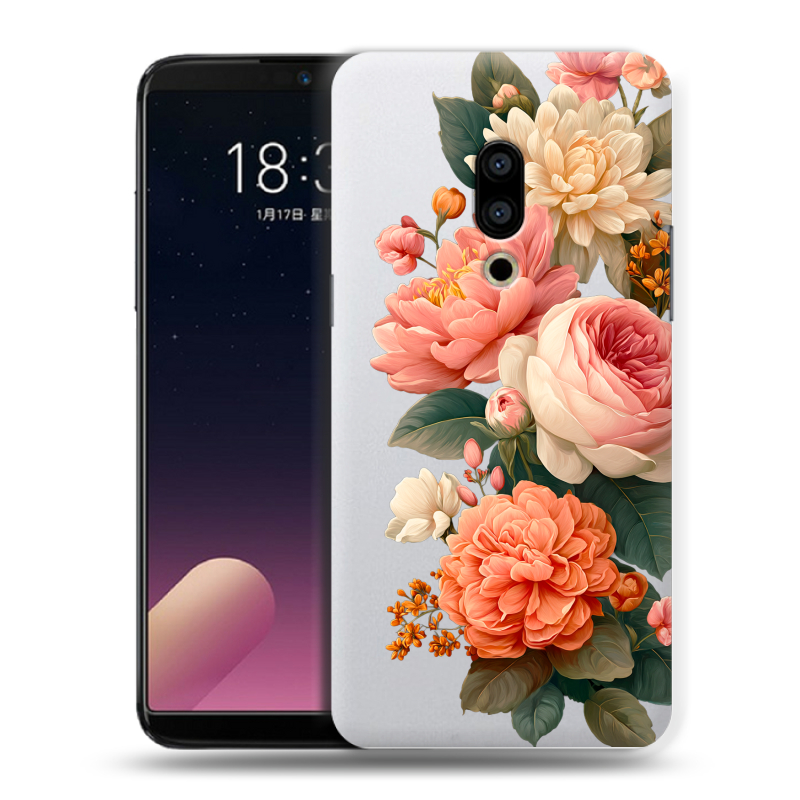 Силиконовый чехол на Meizu 15 Plus с принтом цветы Силиконовый чехол на Meizu 15 Plus с принтом цветы