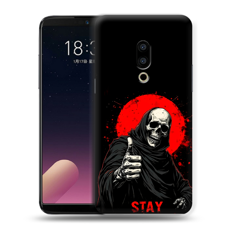Силиконовый чехол на Meizu 15 Plus с принтом смешной скелет Силиконовый чехол на Meizu 15 Plus с принтом смешной скелет