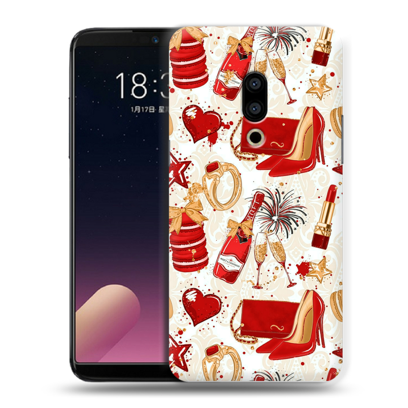 Силиконовый чехол на Meizu 15 Plus с принтом Новый год Силиконовый чехол на Meizu 15 Plus с принтом Новый год