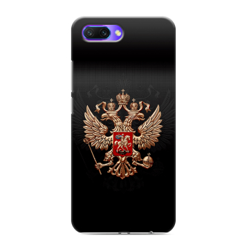 Силиконовый противоударный чехол на Huawei Honor 10 с принтом Герб России Силиконовый противоударный чехол на Huawei Honor 10 с принтом Герб России