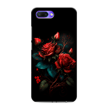 Силиконовый противоударный чехол на Huawei Honor 10 с принтом Розы красные Силиконовый противоударный чехол на Huawei Honor 10 с принтом Розы красные