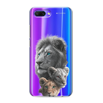 Силиконовый противоударный чехол на Huawei Honor 10 с принтом Львы