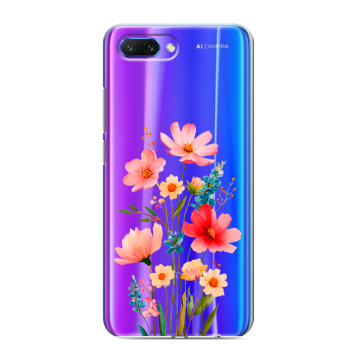 Силиконовый противоударный чехол на Huawei Honor 10 с принтом Цветы