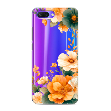 Силиконовый противоударный чехол на Huawei Honor 10 с принтом Цветы принт