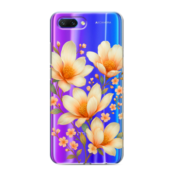 Силиконовый противоударный чехол на Huawei Honor 10 с принтом Цветы