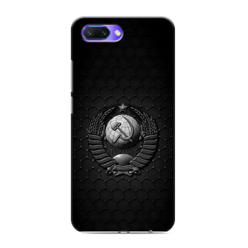 Силиконовый противоударный чехол на Huawei Honor 10 с принтом Герб Флаг СССР Силиконовый противоударный чехол на Huawei Honor 10 с принтом Герб Флаг СССР