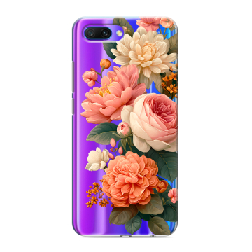 Силиконовый противоударный чехол на Huawei Honor 10 с принтом цветы