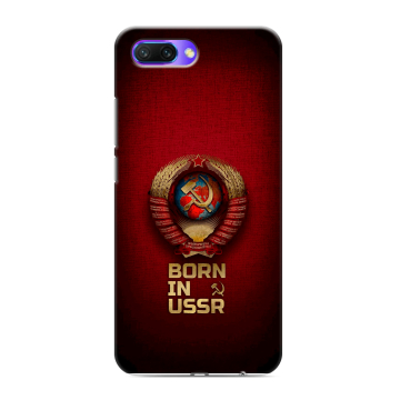 Силиконовый противоударный чехол на Huawei Honor 10 с принтом Флаг Герб СССР
