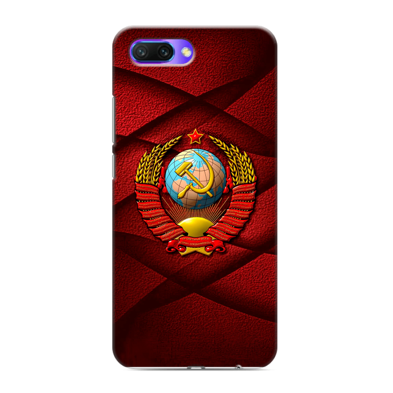Силиконовый противоударный чехол на Huawei Honor 10 с принтом Герб СССР Силиконовый противоударный чехол на Huawei Honor 10 с принтом Герб СССР