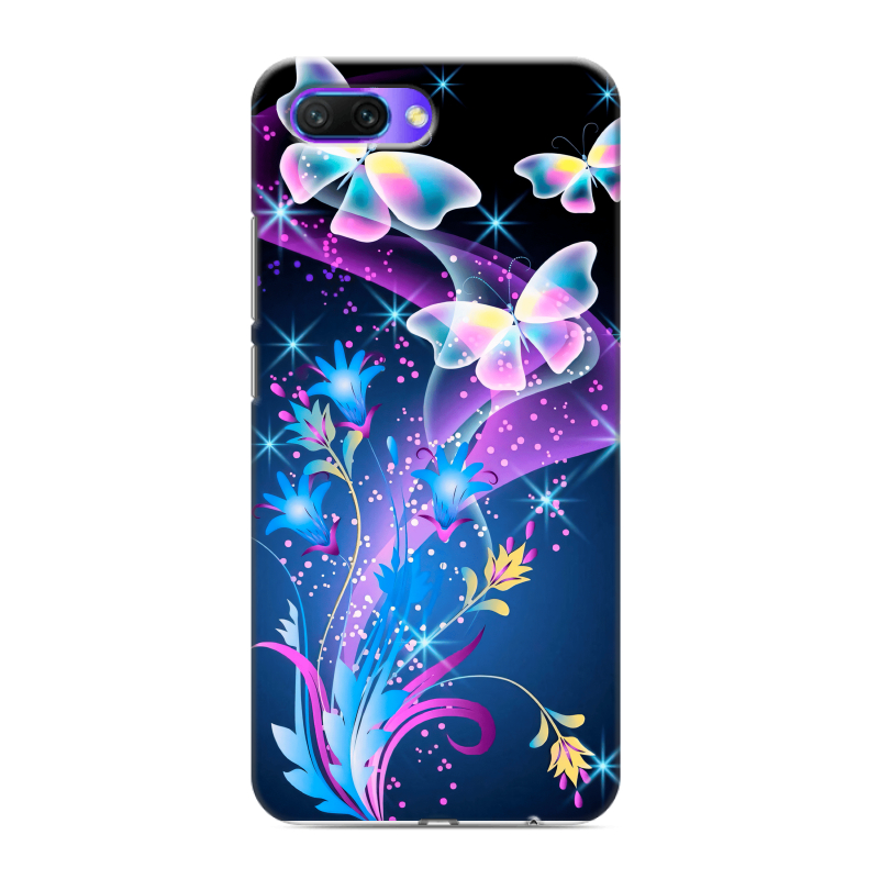 Силиконовый противоударный чехол на Huawei Honor 10 с принтом Бабочки Силиконовый противоударный чехол на Huawei Honor 10 с принтом Бабочки