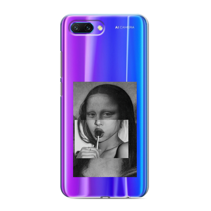 Силиконовый противоударный чехол на Huawei Honor 10 с принтом Мона Лиза Силиконовый противоударный чехол на Huawei Honor 10 с принтом Мона Лиза
