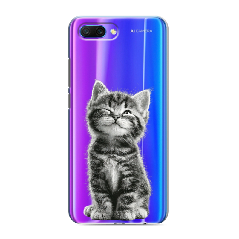 Силиконовый противоударный чехол на Huawei Honor 10 с принтом Котенок Силиконовый противоударный чехол на Huawei Honor 10 с принтом Котенок