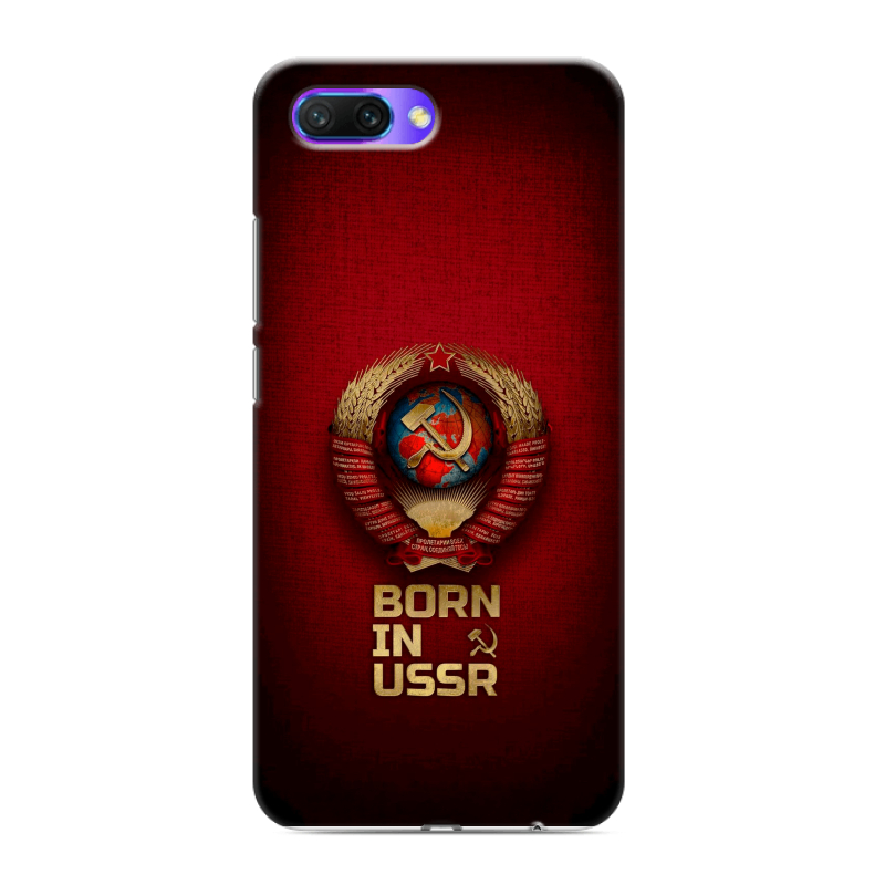 Силиконовый противоударный чехол на Huawei Honor 10 с принтом Флаг Герб СССР Силиконовый противоударный чехол на Huawei Honor 10 с принтом Флаг Герб СССР