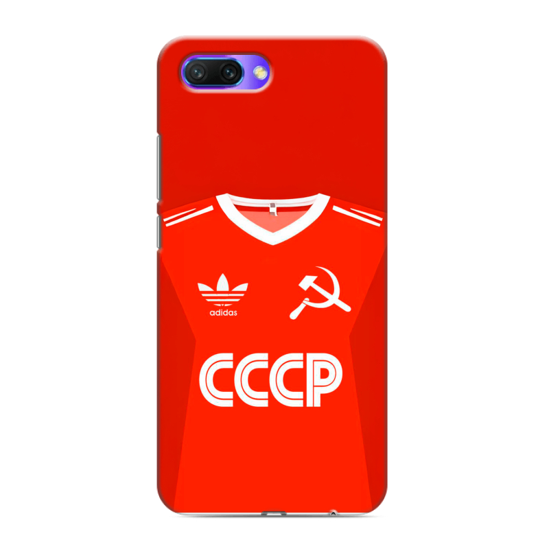 Силиконовый противоударный чехол на Huawei Honor 10 с принтом Флаг Герб СССР Силиконовый противоударный чехол на Huawei Honor 10 с принтом Флаг Герб СССР