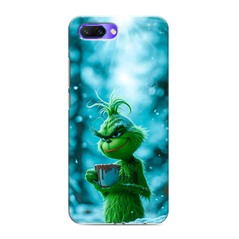 Силиконовый противоударный чехол на Huawei Honor 10 с принтом Новый год гринч Силиконовый противоударный чехол на Huawei Honor 10 с принтом Новый год гринч