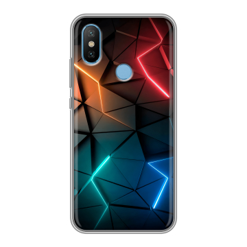 Силиконовый чехол на Xiaomi Mi6X с принтом Абстракция неон
